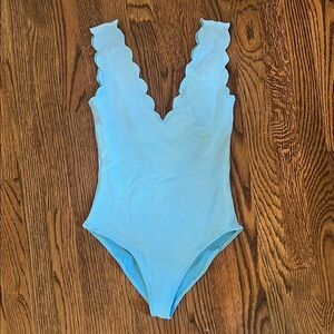 Scalloped Blue One Piece